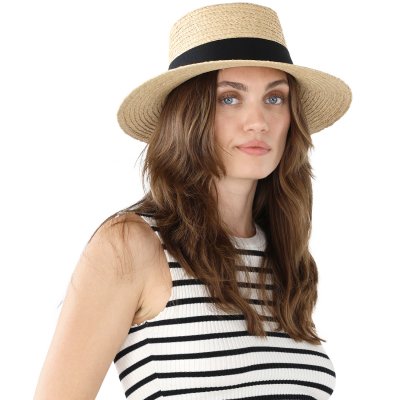 Strohhut - Gårda Palma Gambler (natur/schwarz)