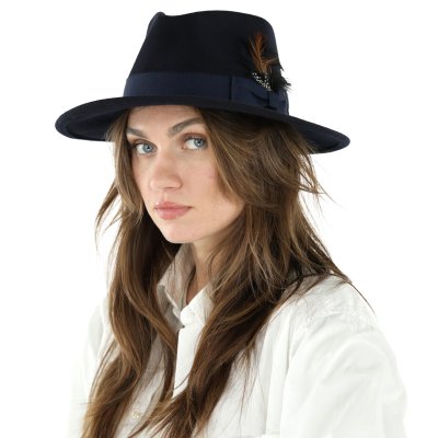 Hüte - Gårda Molinella Crushable Wool felt Fedora (blau)