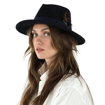 Hüte - Gårda Molinella Crushable Wool felt Fedora (blau)