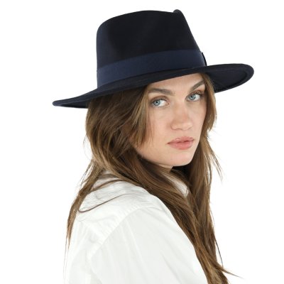 Hüte - Gårda Molinella Crushable Wool felt Fedora (blau)