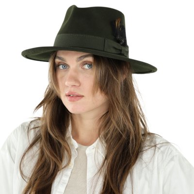 Hüte - Gårda Molinella Crushable Wool felt Fedora (grün)