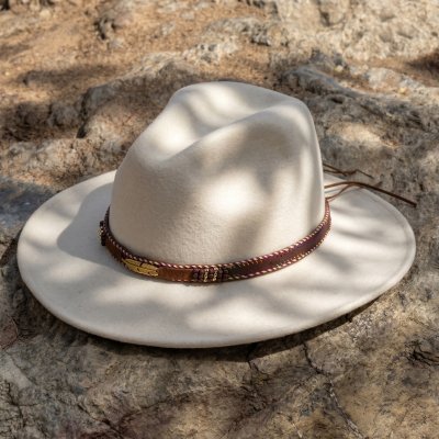 Hüte - Gårda Toquerville Crushable Wool felt Western hat (creme)