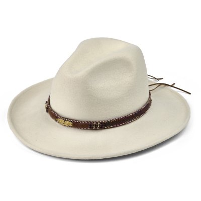 Hüte - Gårda Toquerville Crushable Wool felt Western hat (creme)