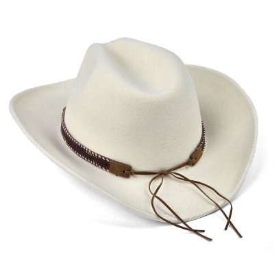Hüte - Gårda Toquerville Crushable Wool felt Western hat (creme)