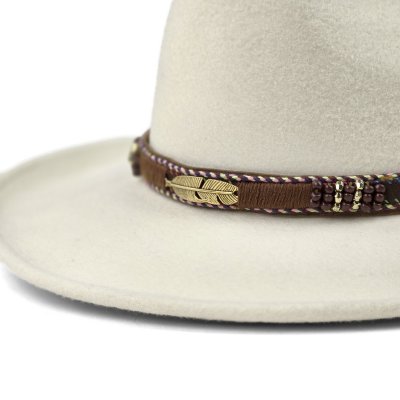 Hüte - Gårda Toquerville Crushable Wool felt Western hat (creme)