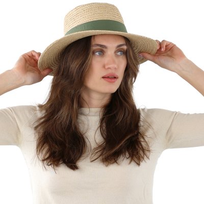 Strohhut - Gårda Palma Gambler (natur/grün)