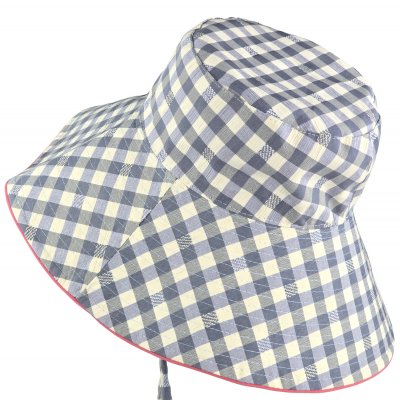 Hüte - Gårda Poppy Checkered sun hat (blau)
