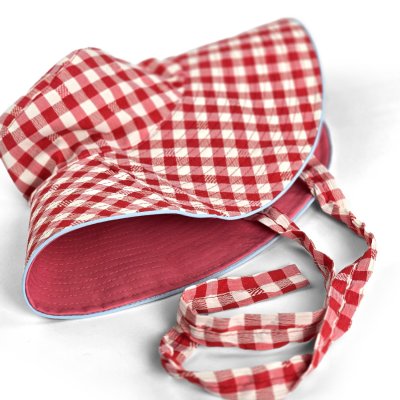 Hüte - Gårda Poppy Checkered sun hat (rot)