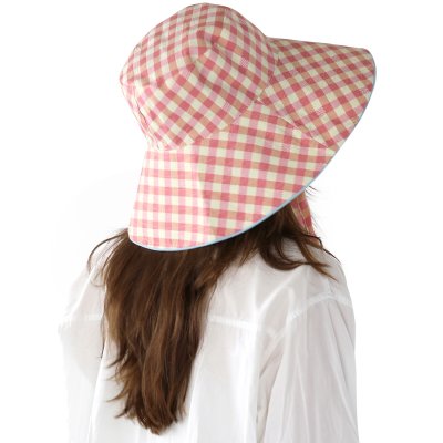 Hüte - Gårda Poppy Checkered sun hat (rosa)