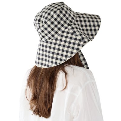 Hüte - Gårda Poppy Checkered sun hat (schwarz)