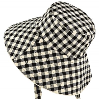 Hüte - Gårda Poppy Checkered sun hat (schwarz)
