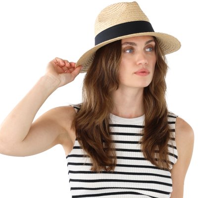 Strohhut - Gårda Positano Fedora (natur/schwarz)