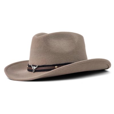 Hüte - Gårda Santaquin Crushable Wool felt Western hat (taupe)