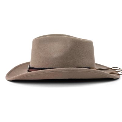 Hüte - Gårda Santaquin Crushable Wool felt Western hat (taupe)