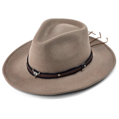 Hüte - Gårda Santaquin Crushable Wool felt Western hat (taupe)