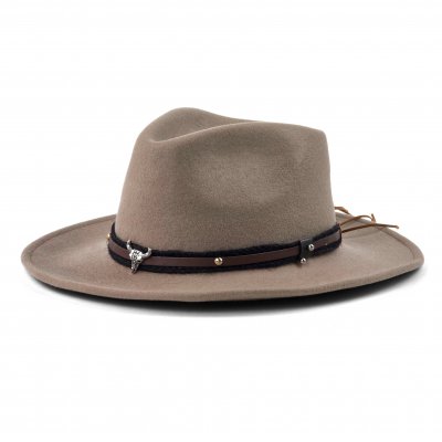 Hüte - Gårda Santaquin Crushable Wool felt Western hat (taupe)