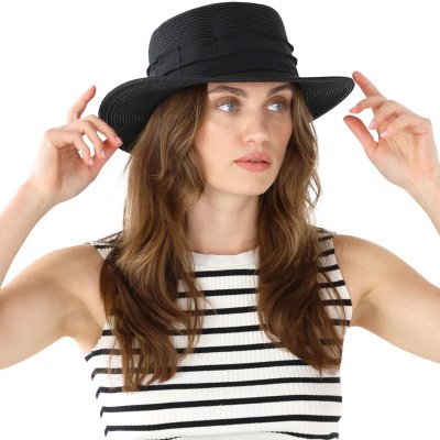 Strohhut - Gårda Valletta Boater (schwarz)