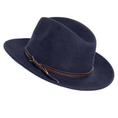 Hüte - Gårda Vicenza Crushable Wool felt Fedora (blau)