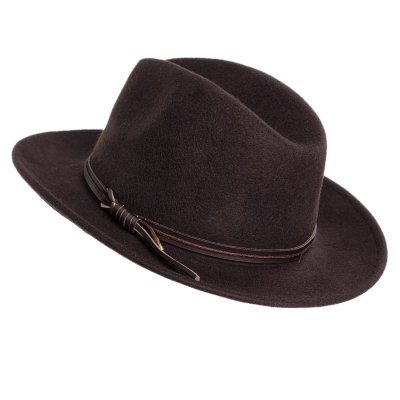 Hüte - Gårda Vicenza Crushable Wool felt Fedora (braun)