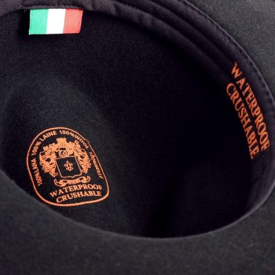 Hüte - Gårda Vicenza Crushable Wool felt Fedora (schwarz)