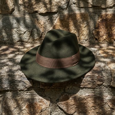 Hüte - Gårda Volterra Fedora Wool Hat (militärgrün/beige)