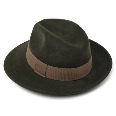 Hüte - Gårda Volterra Fedora Wool Hat (militärgrün/beige)