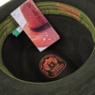 Hüte - Gårda Volterra Fedora Wool Hat (militärgrün/beige)