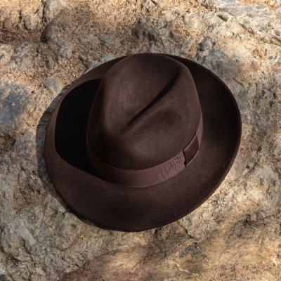 Hüte - Gårda Volterra Fedora Wool Hat (dunkelbraun)