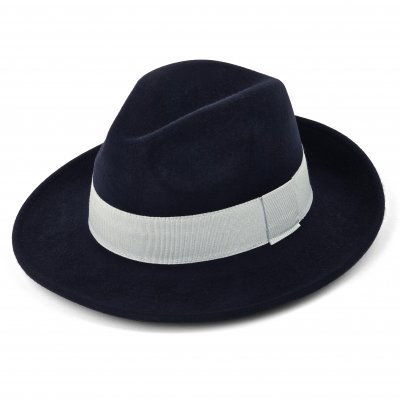 Hüte - Gårda Volterra Fedora Wool Hat (marineblau/cremeweiß)