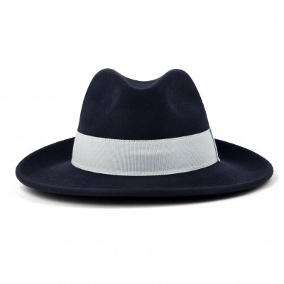 Hüte - Gårda Volterra Fedora Wool Hat (marineblau/cremeweiß)