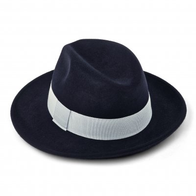 Hüte - Gårda Volterra Fedora Wool Hat (marineblau/cremeweiß)