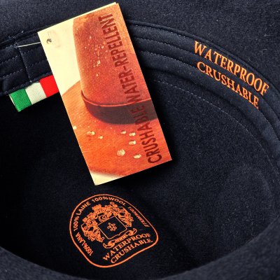 Hüte - Gårda Volterra Fedora Wool Hat (marineblau/cremeweiß)