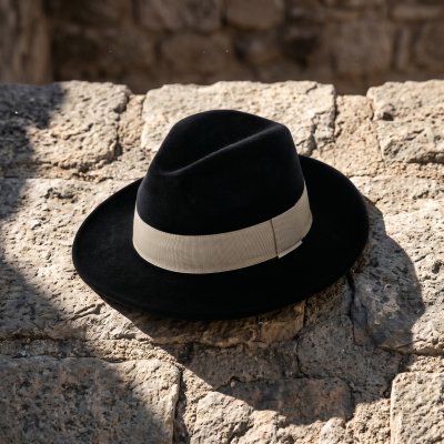 Hüte - Gårda Volterra Fedora Wool Hat (schwarz/creme)