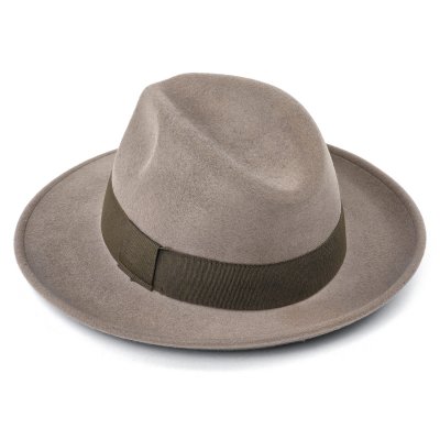 Hüte - Gårda Volterra Fedora Wool Hat (taupe/militärgrün)