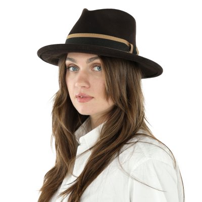 Hüte - Gårda Belluno Crushable Wool felt Fedora (braun)