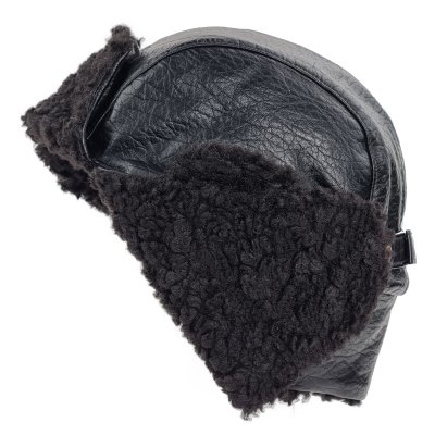 Fliegermützen - Gårda Linsell Leather Trapper (schwarz)