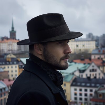 Hüte - Gårda Volterra Fedora Wool Hat (schwarz)