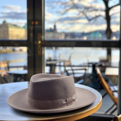 Hüte - Gårda Napoli Fedora Wool Hat (grau)