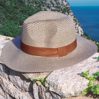 Hüte - Gårda Strohhut Fedora (braun)