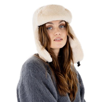 Fliegermützen - Gårda Angora Trapper Hat (creme)