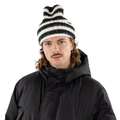 Mützen - Gårda Isfjord Slouch Beanie (schwarz/weiß)