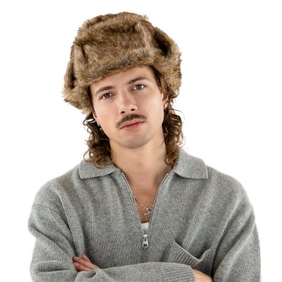 Fliegermützen - Trapper Hat with Faux Fur (Braun)