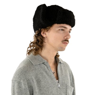 Fliegermützen - Gårda Angora Trapper Hat (schwarz)