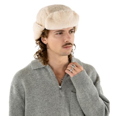 Fliegermützen - Gårda Angora Trapper Hat (creme)