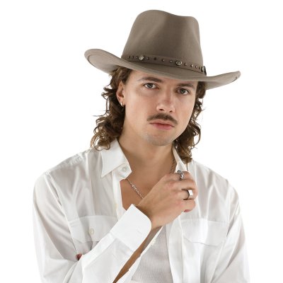 Hüte - Gårda Bowmont Crushable Wool felt Western hat (greige)