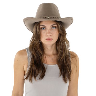 Hüte - Gårda Bowmont Crushable Wool felt Western hat (greige)