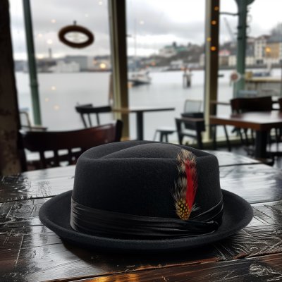 Hüte - Gårda Perth Pork Pie (schwarz)