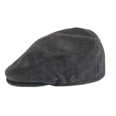 Schiebermütze / Schirmmütze - Jaxon Herringbone Flat Cap (dunkelgrau)