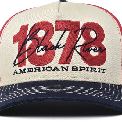 Kappe - Black River 1878 Trucker (creme/rot/marineblau)