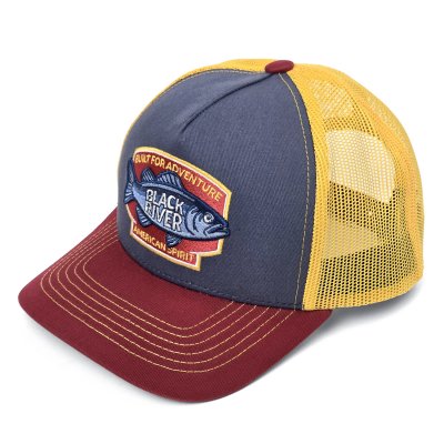 Kappe - Black River Adventure Trucker (blau/beige/rot)